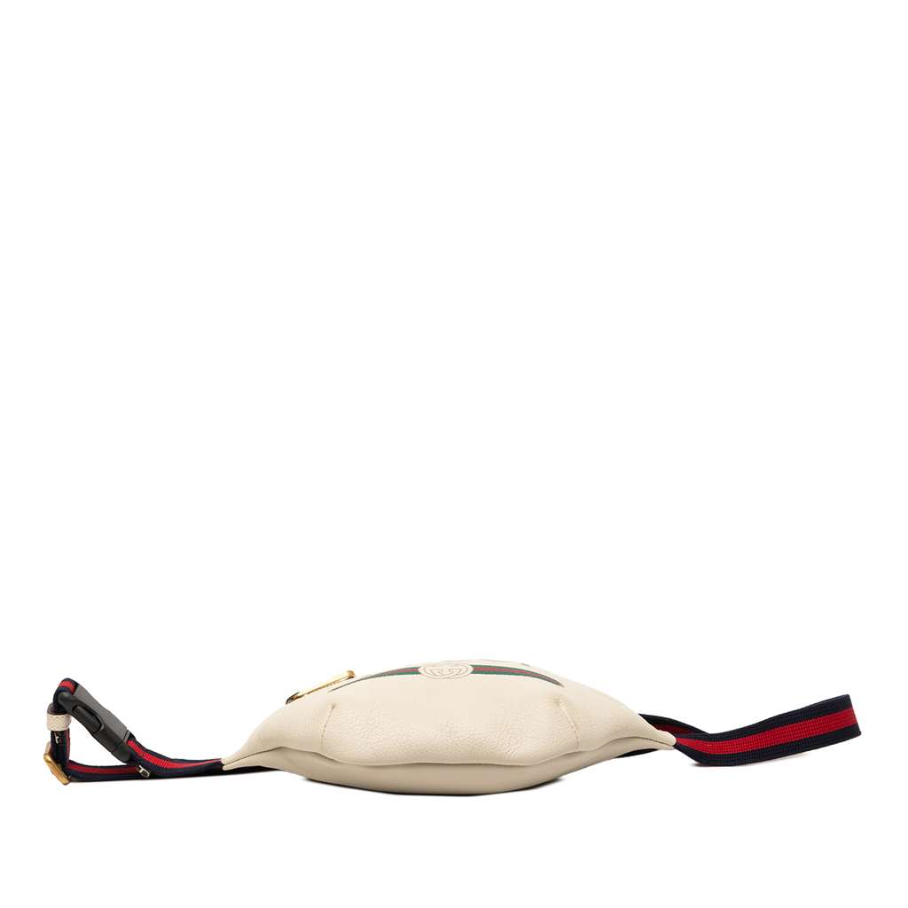 Gucci Small Grained Calfskin Logo Belt Bag White Leather Good condition - Inside View