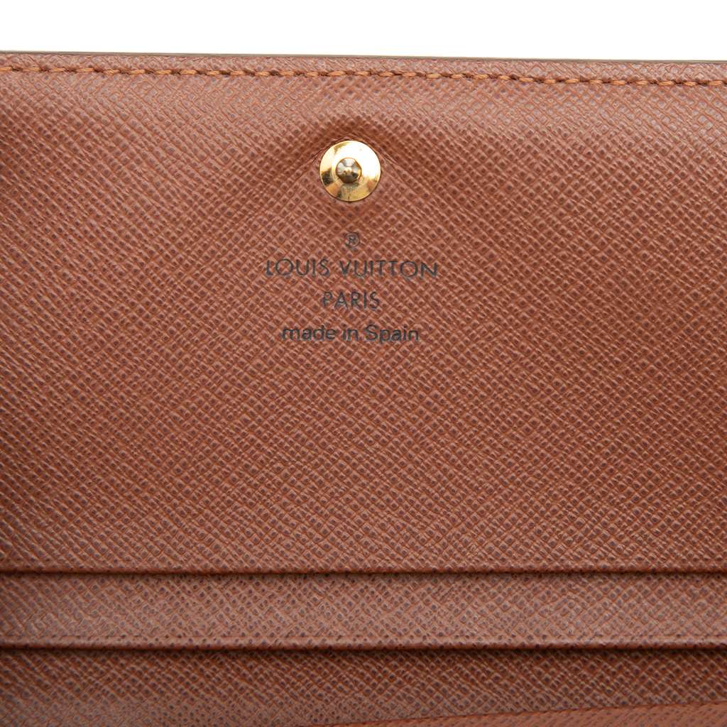 Louis Vuitton Monogram Porte Monnaie Billets Tresor Wallet Brown Good condition - Box View