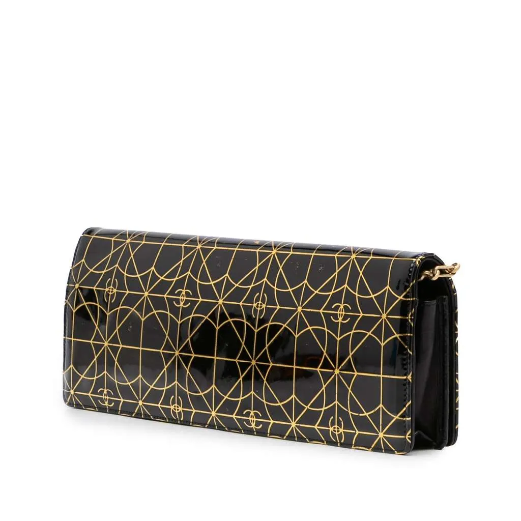 Chanel Paris Moscou Vinyl Moujik Clutch with Chain Black Very good - Back View