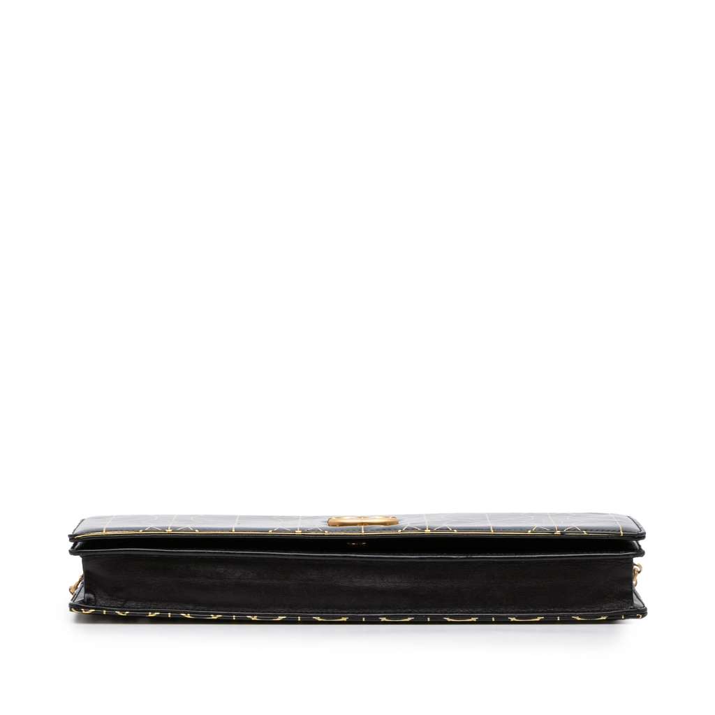 Chanel Paris Moscou Vinyl Moujik Clutch with Chain Black Good condition - Inside View