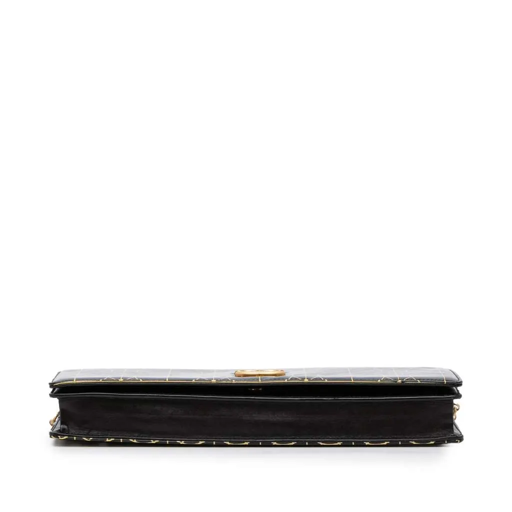 Chanel Paris Moscou Vinyl Moujik Clutch with Chain Black Very good - Inside View