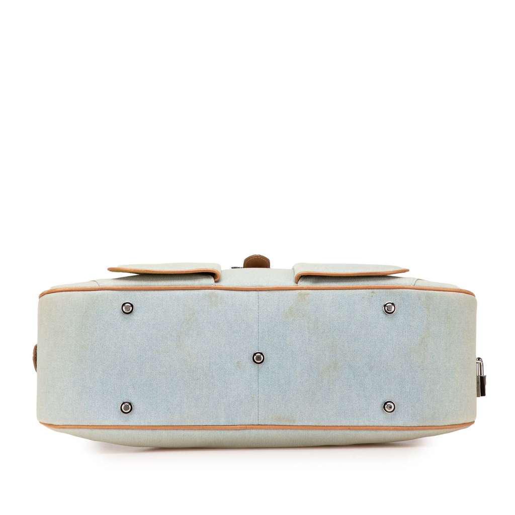 Dior Denim Double Saddle Bowler Bag Blue Denim Good condition - Inside View