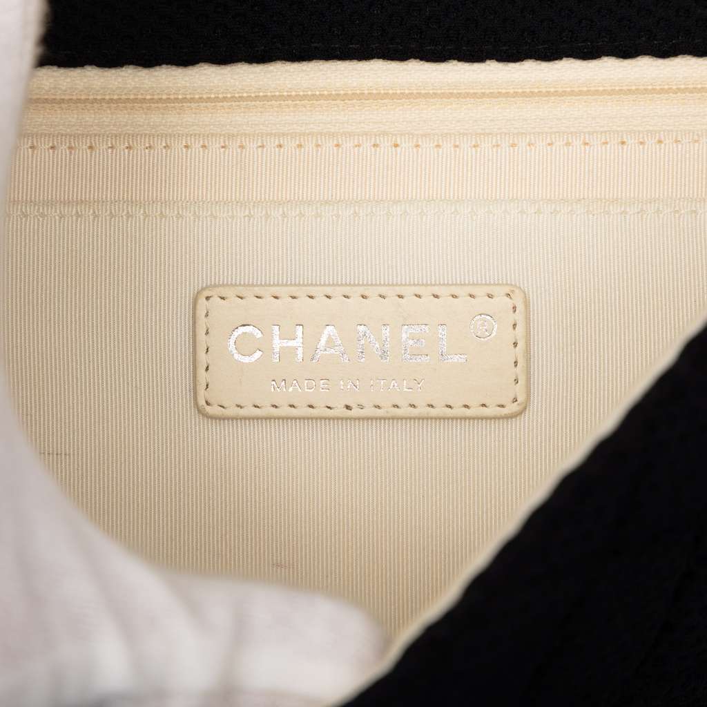Chanel Jumbo Classic Mesh Single Flap Black Polyester Good condition - Box View