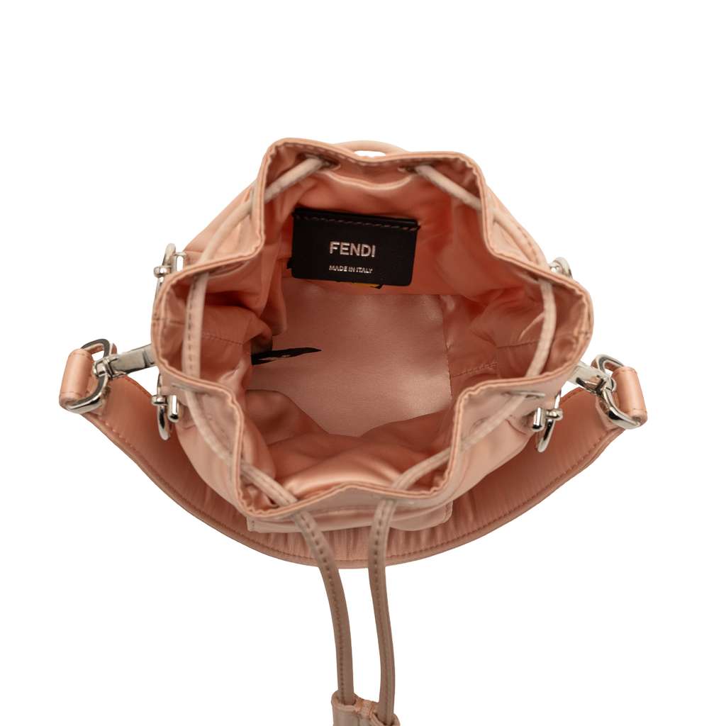 Fendi Mini Satin Mon Tresor Bucket Bag Pink Satin Very good condition - Model View