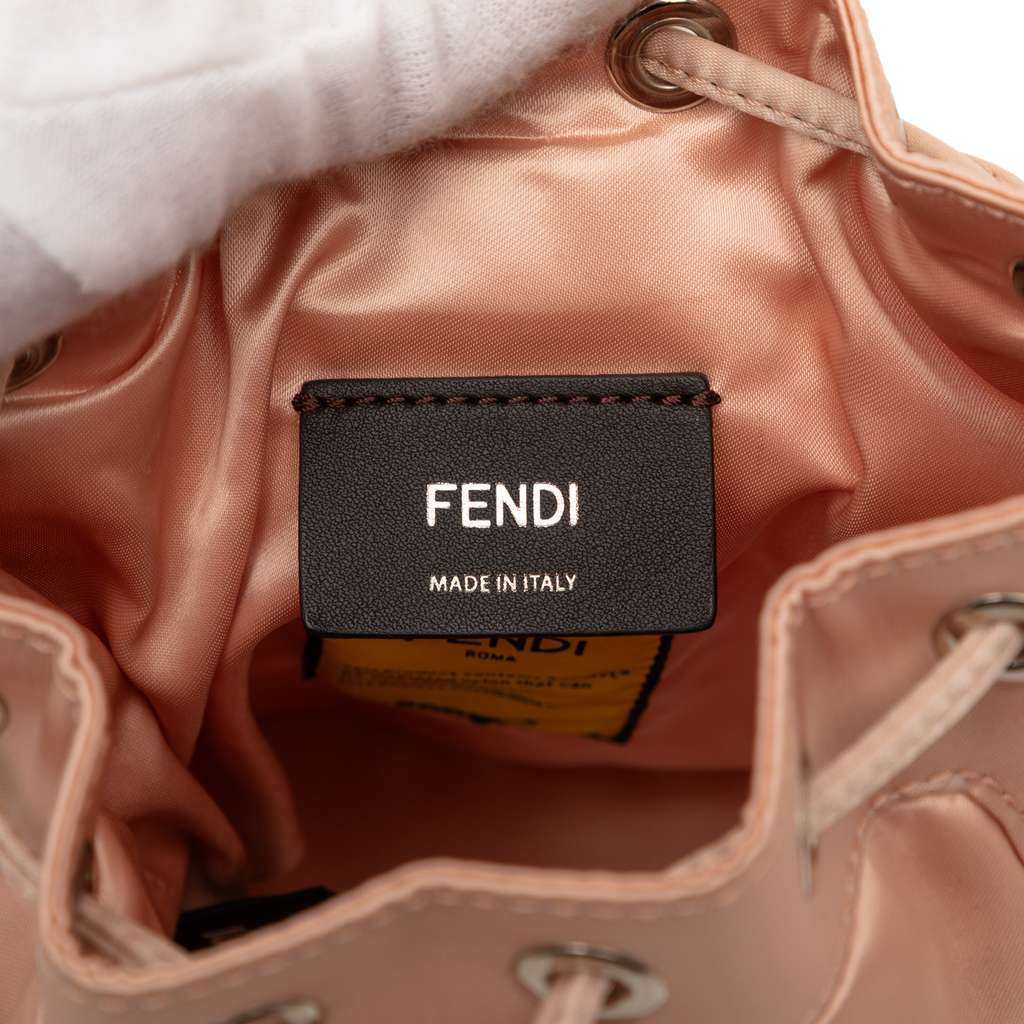 Fendi Mini Satin Mon Tresor Bucket Bag Pink Satin Very good condition - Box View