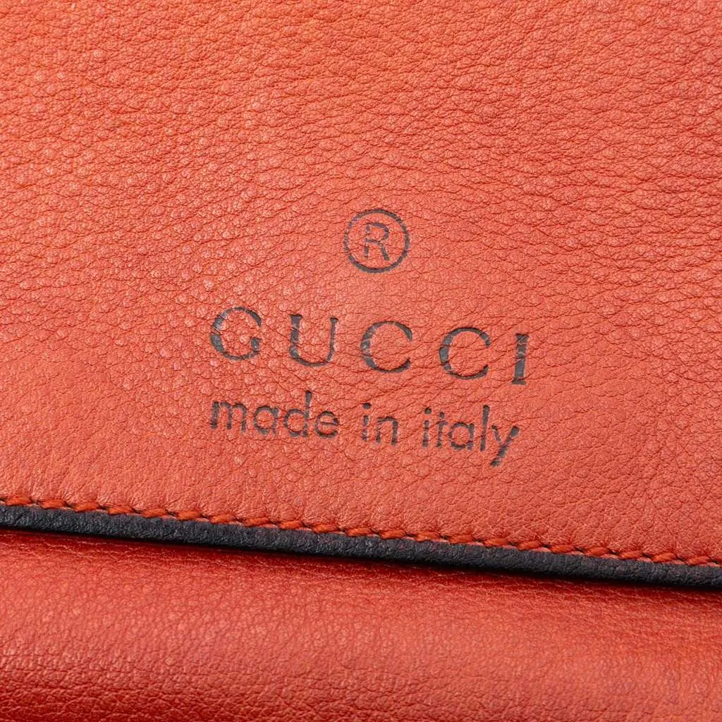 Gucci Leather Harness Shoulder Bag Orange Leather Very good - Box View