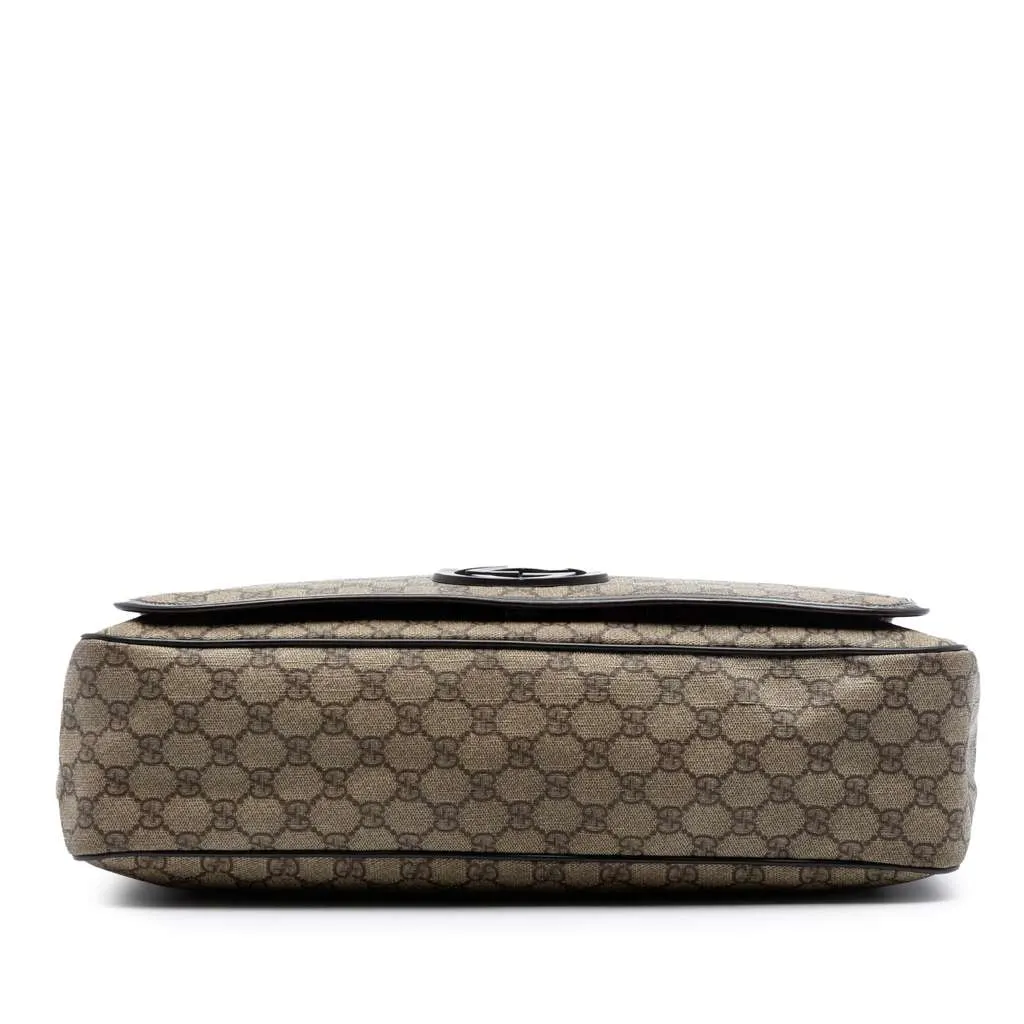 Gucci Large GG Supreme Interlocking G Messenger Bag Beige Very good - Inside View