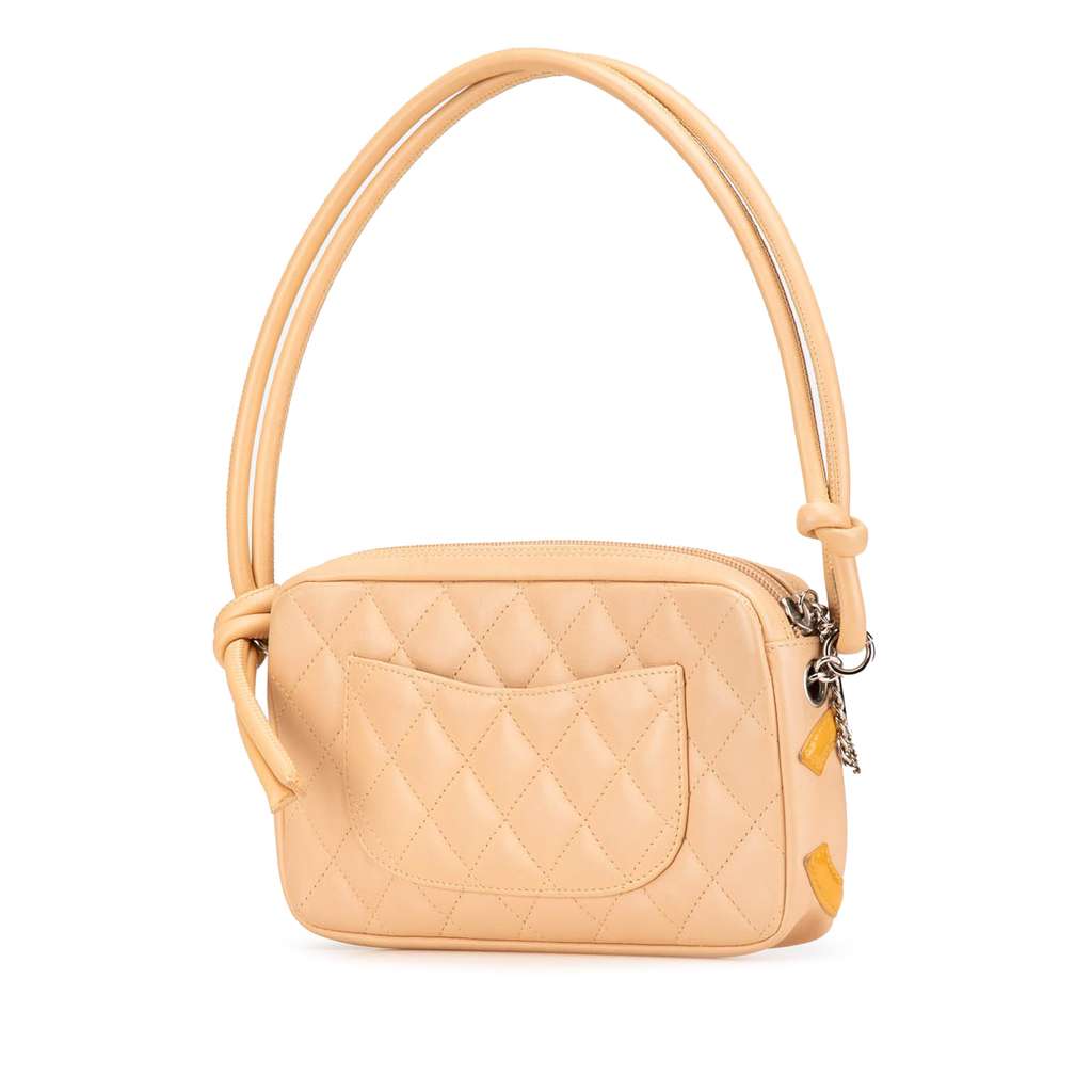Chanel Lambskin Cambon Ligne Pochette Beige Leather Good condition - Back View