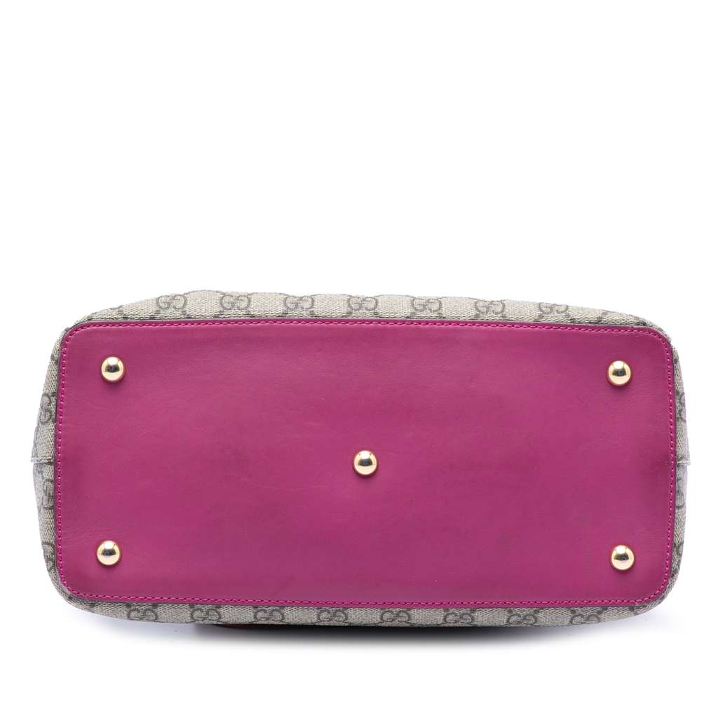 Gucci GG Supreme Linea A Foldover Tote Beige Good condition - Inside View