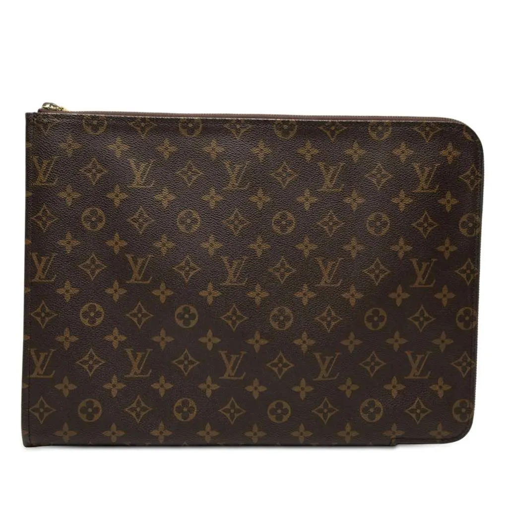 Louis Vuitton Monogram Poche Documents Portfolio Brown Very good - Front View