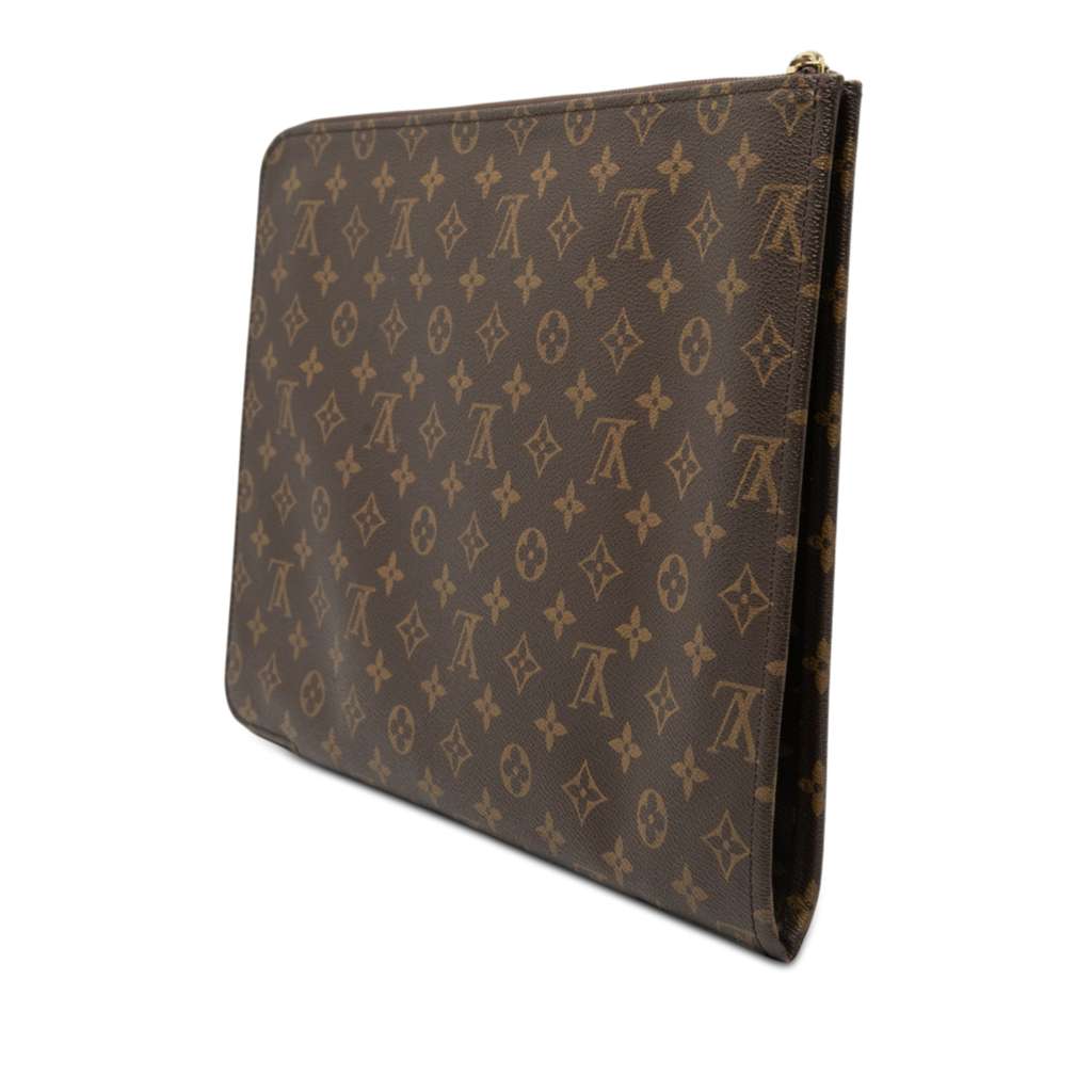 Louis Vuitton Monogram Poche Documents Portfolio Brown Good condition - Back View