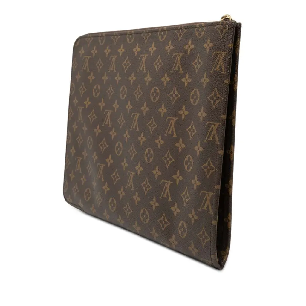 Louis Vuitton Monogram Poche Documents Portfolio Brown Very good - Back View