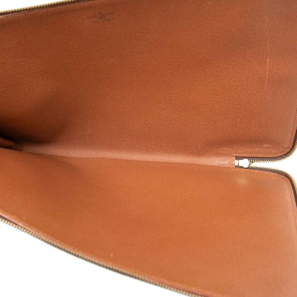 Louis Vuitton Monogram Poche Documents Portfolio Brown Very good - Model View