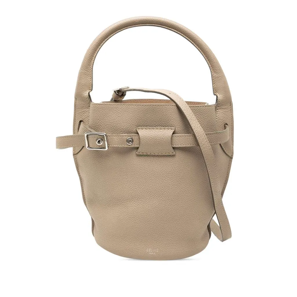 Celine Nano Leather Big Bucket Bag Beige Leather Very good - Front View