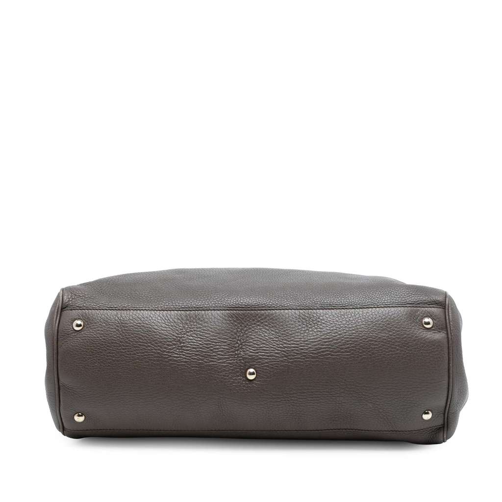 Gucci Large Calfskin Bamboo Shopper Satchel Brown Leather Good condition - Inside View