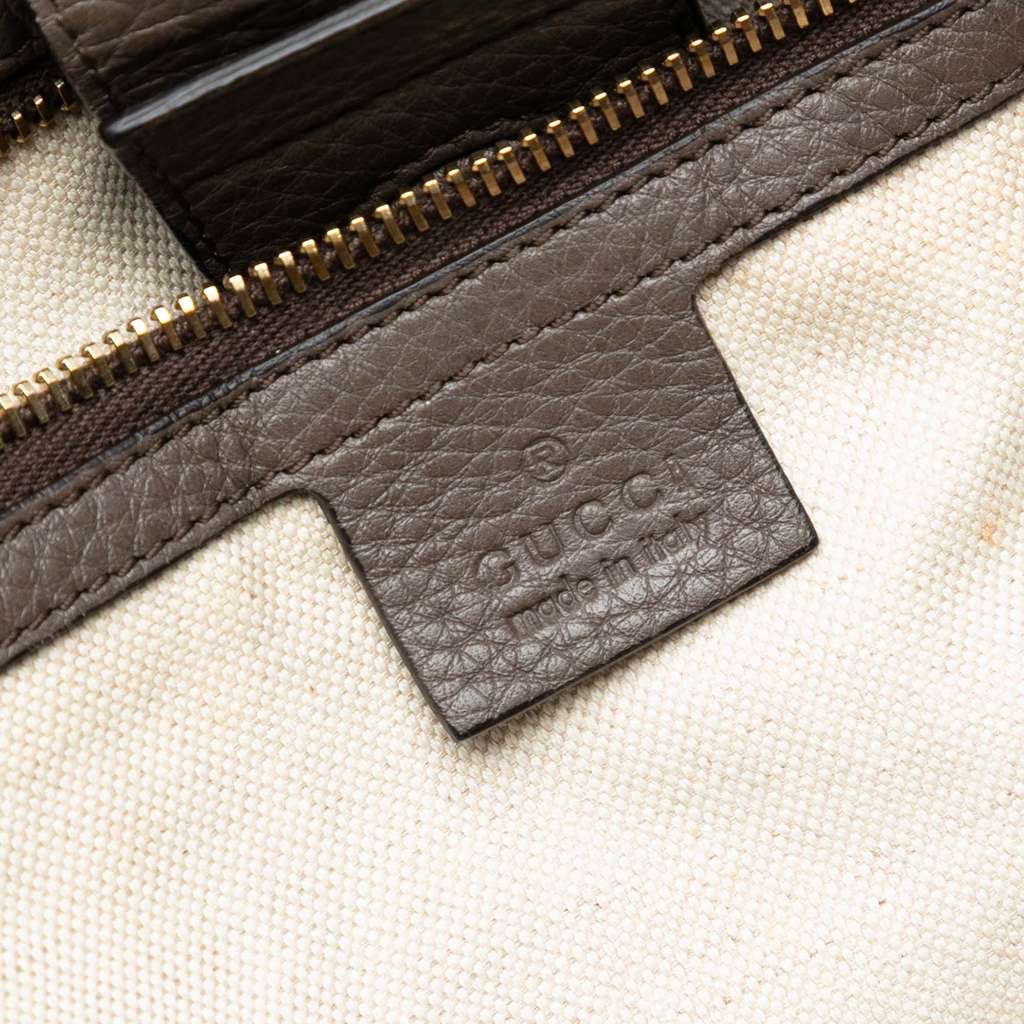 Gucci Large Calfskin Bamboo Shopper Satchel Brown Leather Good condition - Box View