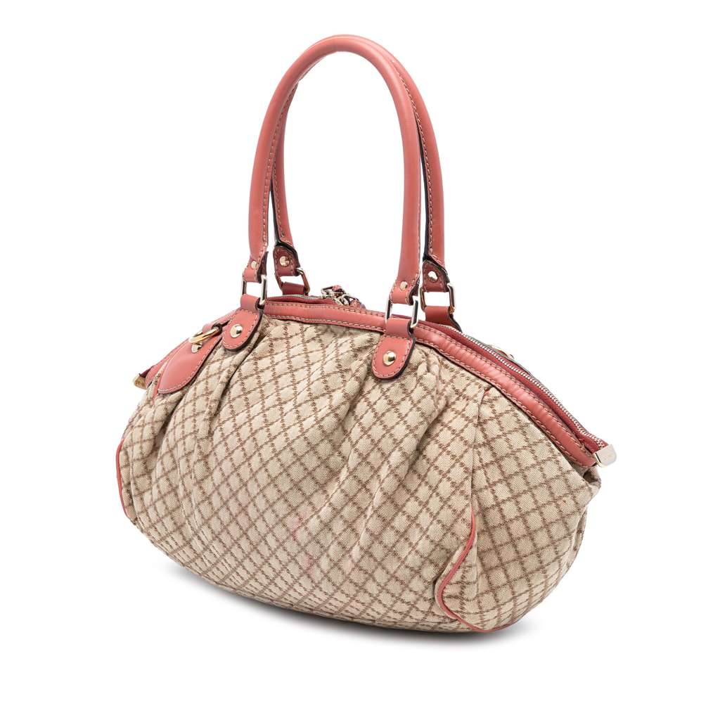 Gucci Diamante Canvas Sukey Satchel Beige Good condition - Back View