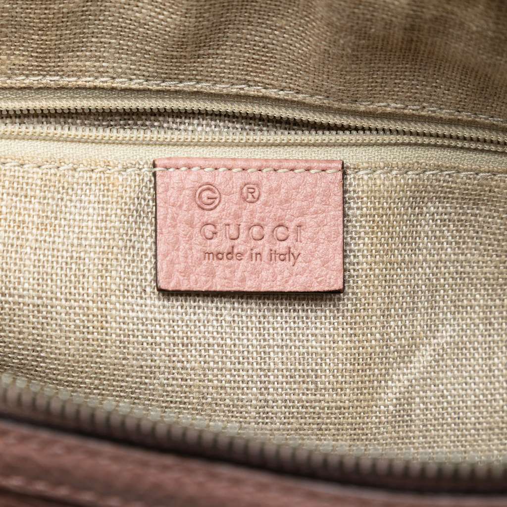 Gucci Small Dollar Calfskin GG Charm Dome Satchel Pink Leather Good condition - Box View