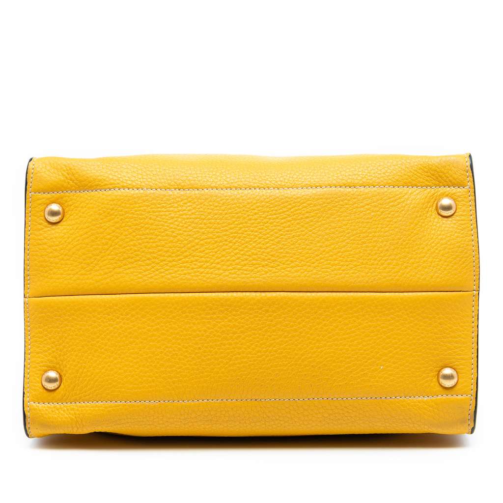 Prada Vitello Daino Open Convertible Tote Yellow Leather Good condition - Inside View