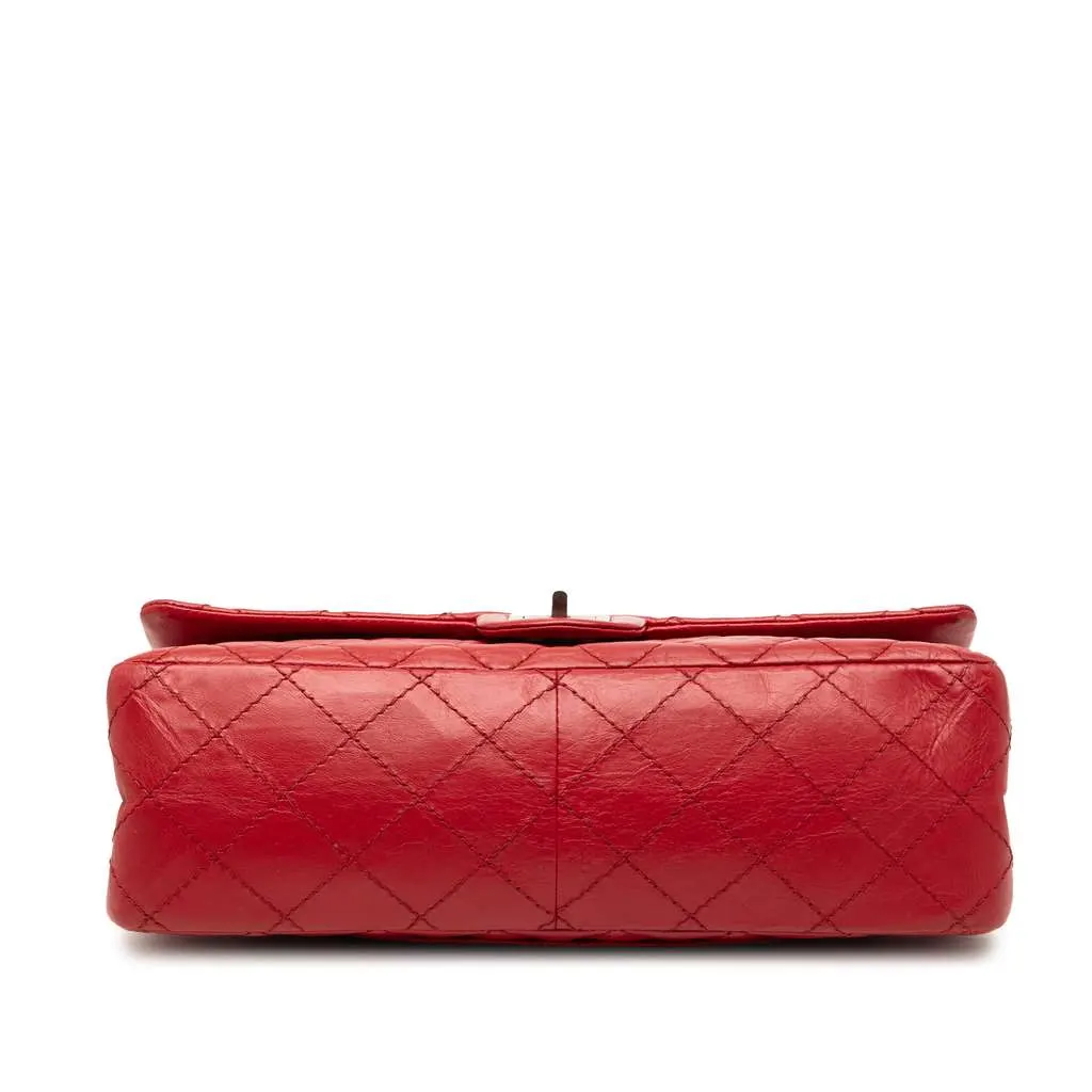 Chanel Quilted Aged Calfskin Reissue 2.55 Double Flap 226 Red Leather Very good - Inside View