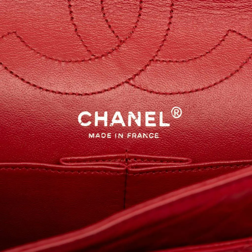 Chanel Quilted Aged Calfskin Reissue 2.55 Double Flap 226 Red Leather Very good - Box View