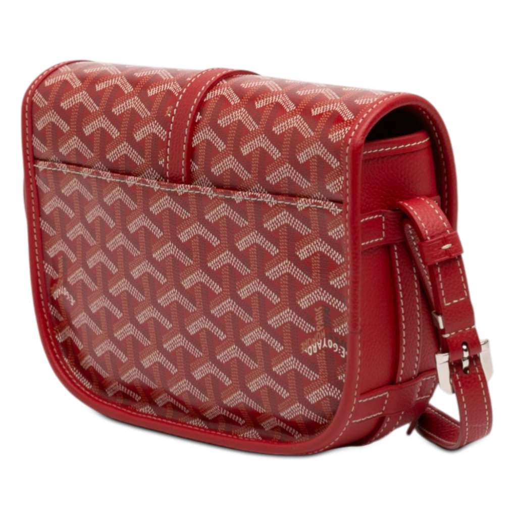 Goyard Goyardine Coeur Goyard Belvedere II PM Red Canvas Good condition - Back View