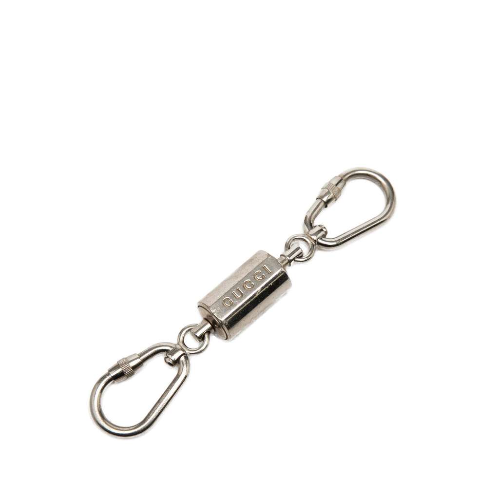 Gucci Silver Plated Carabiner Key Chain Silver Metal Good condition - Back View