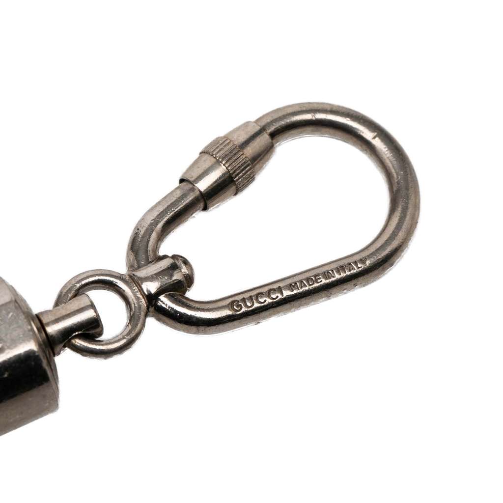Gucci Silver Plated Carabiner Key Chain Silver Metal Good condition - Model View