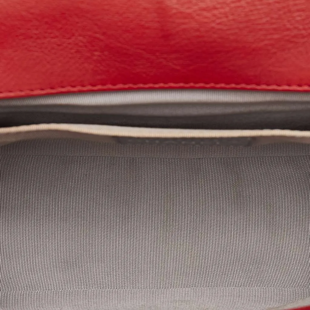 Chanel Old Medium Calfskin Double Stitch Boy Flap Red Leather Very good - Box View