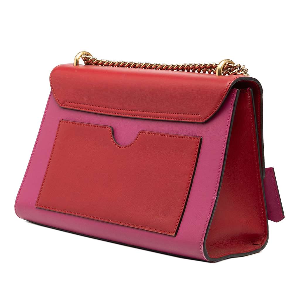 Gucci Medium Bicolor Leather Padlock Shoulder Bag Pink Leather Good condition - Back View