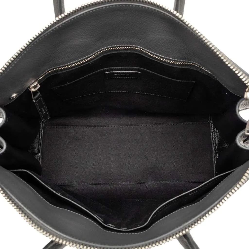 Saint Laurent Leather Sac De Jour North South Satchel Grey Leather Very good - Model View