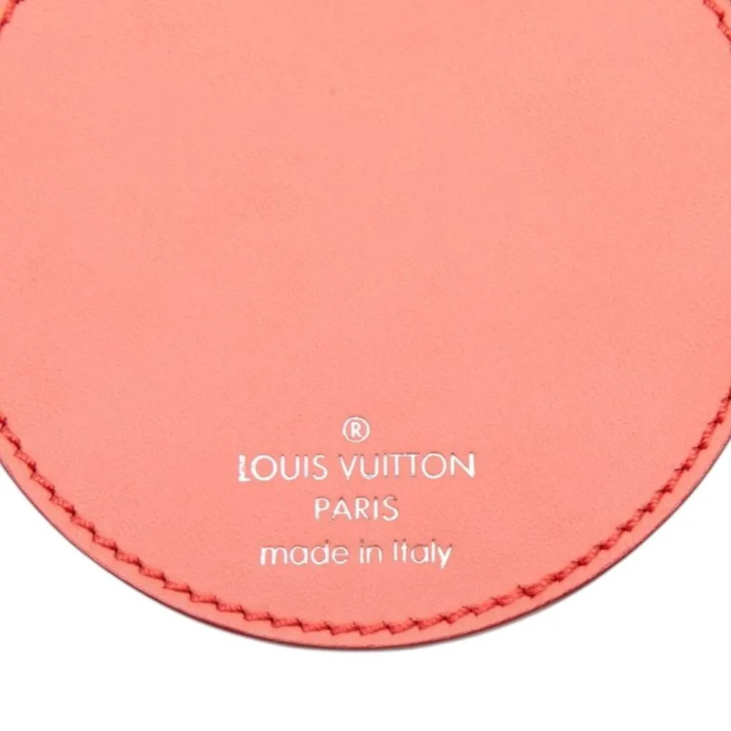 Louis Vuitton Rose Litchi Monogram Vernis Sweet Stripes Mirror Bag Charm and Key Holder Red Leather Very good - Inside View