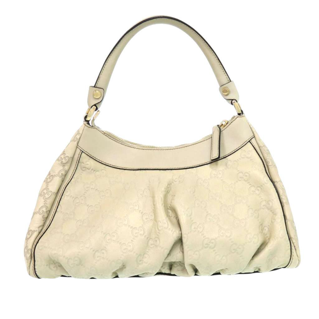 Gucci Guccissima Abbey D Ring Handbag White Leather Good condition - Back View