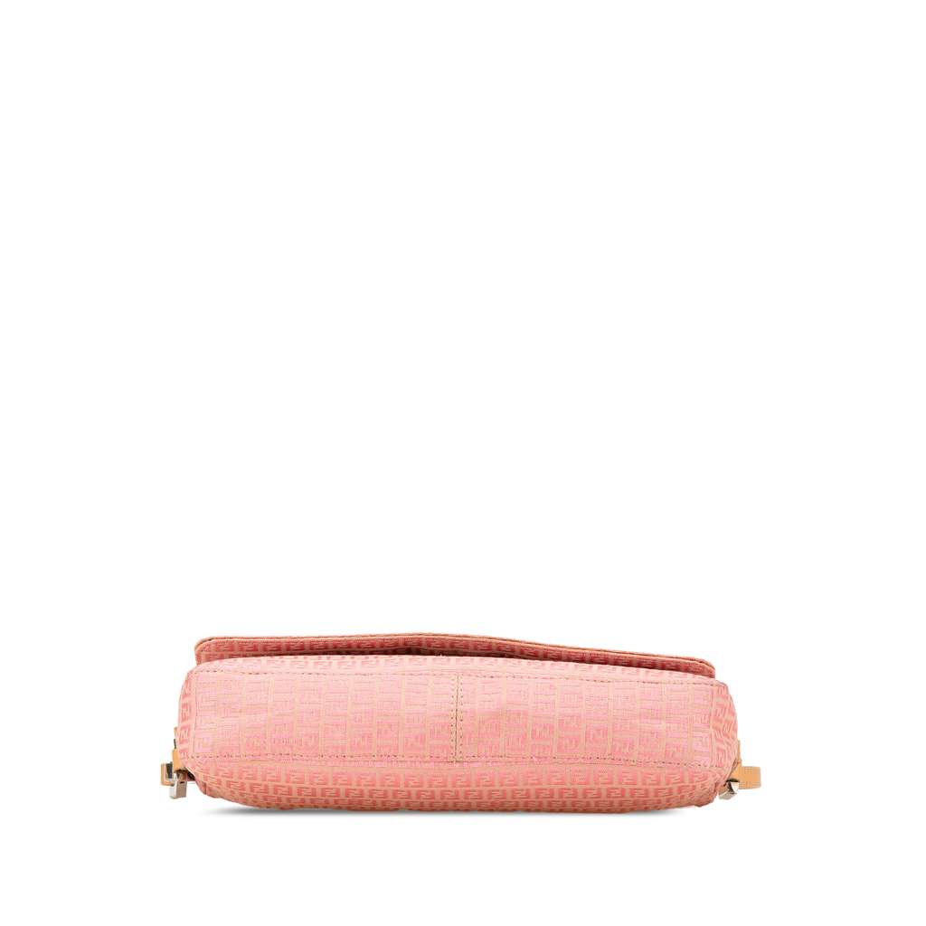 Fendi Micro Zucchino Canvas Shoulder Bag Pink Canvas Good condition - Inside View
