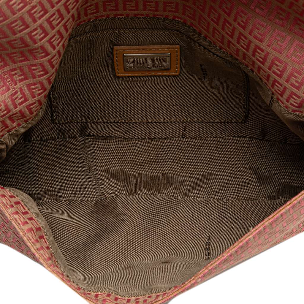 Fendi Micro Zucchino Canvas Shoulder Bag Pink Canvas Good condition - Model View