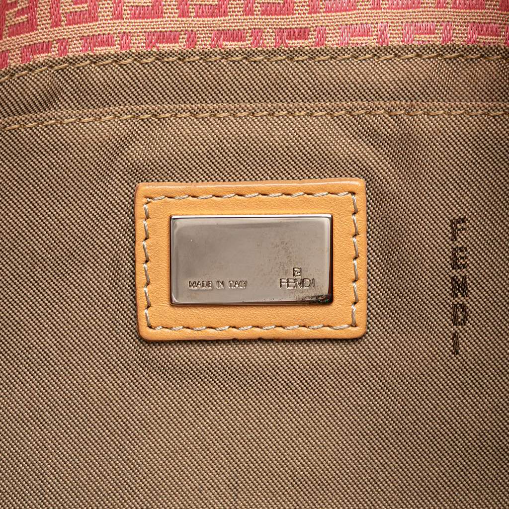 Fendi Micro Zucchino Canvas Shoulder Bag Pink Canvas Good condition - Box View