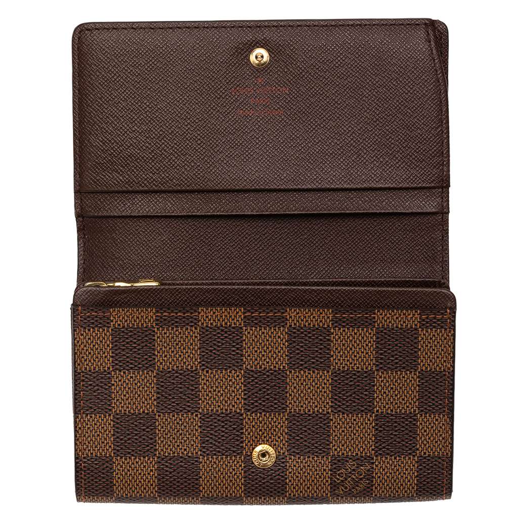 Louis Vuitton Damier Ebene Porte Monnaie Billets Tresor Wallet Brown Good condition - Model View