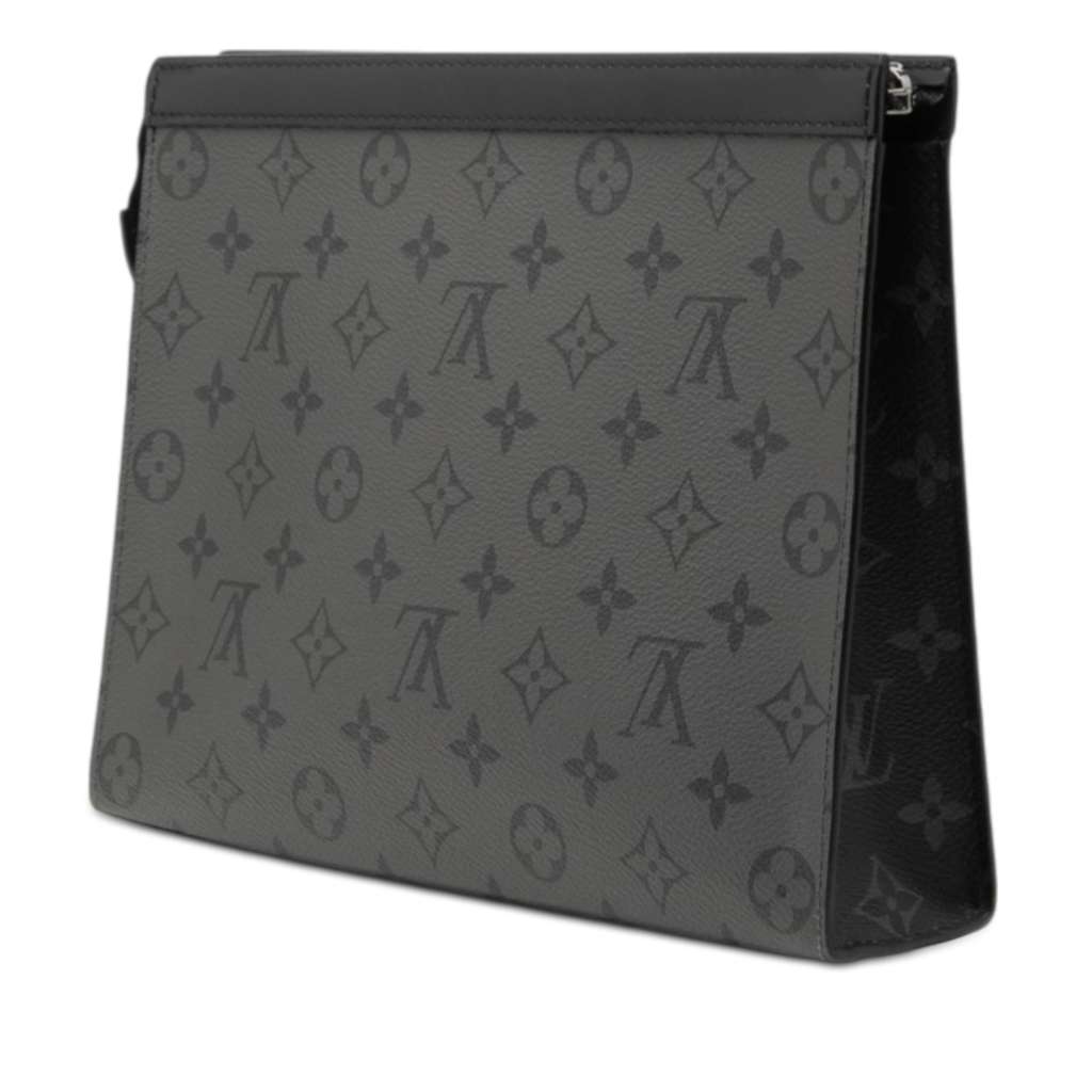 Louis Vuitton Monogram Eclipse Reverse Pochette Voyage MM Grey Good condition - Back View