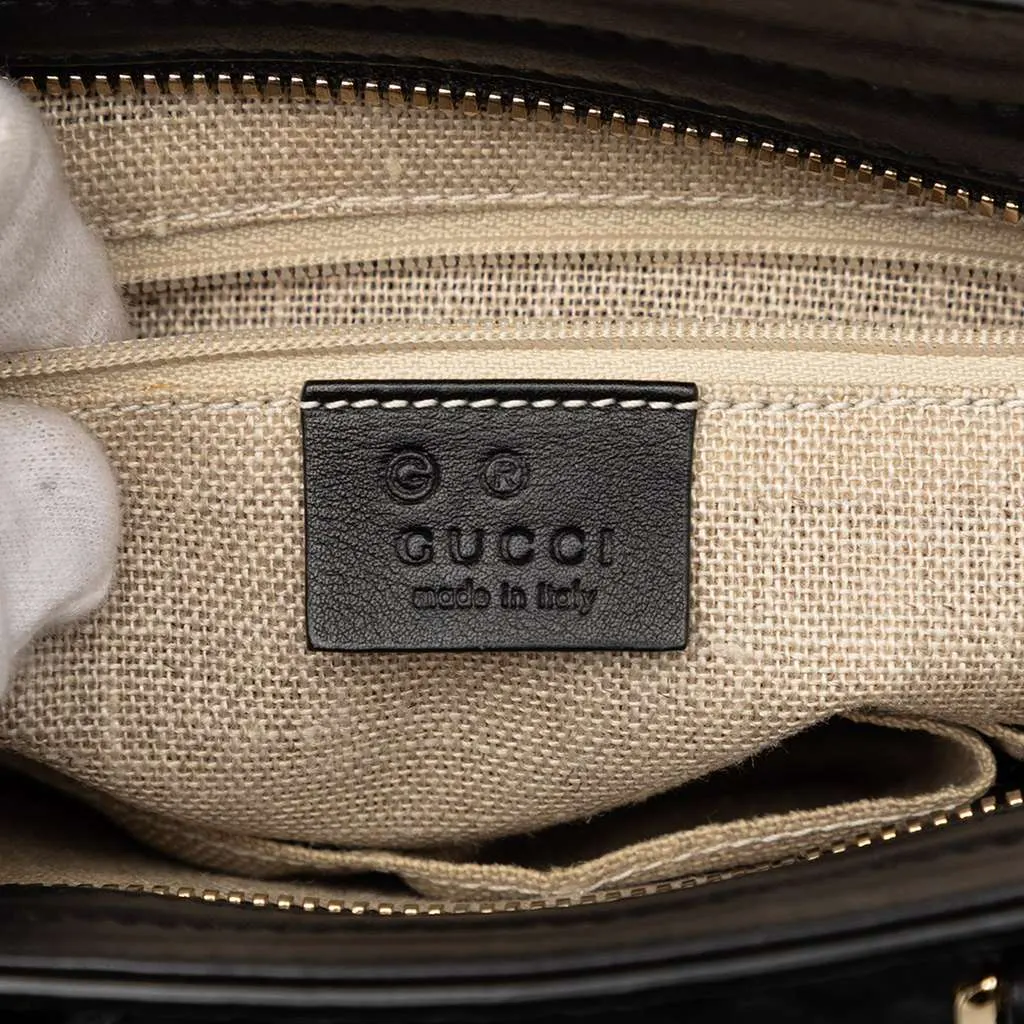 Gucci Small Microguccissima Bree Satchel Black Leather Very good - Box View