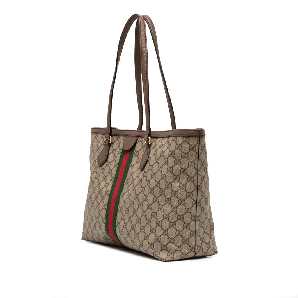 Gucci Medium GG Supreme Ophidia Tote Brown Canvas Good condition - Back View