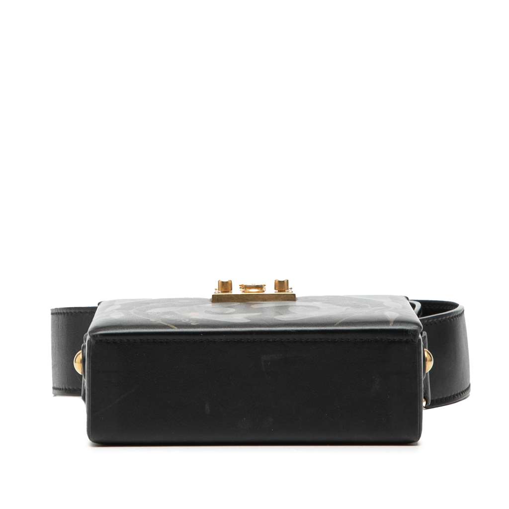 Dior Printed Lambskin Dioraddict Lockbox Crossbody Black Leather Good condition - Inside View