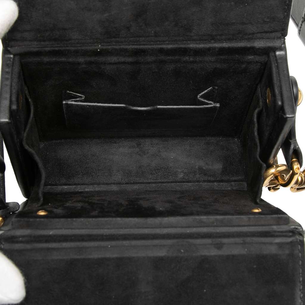 Dior Printed Lambskin Dioraddict Lockbox Crossbody Black Leather Good condition - Model View