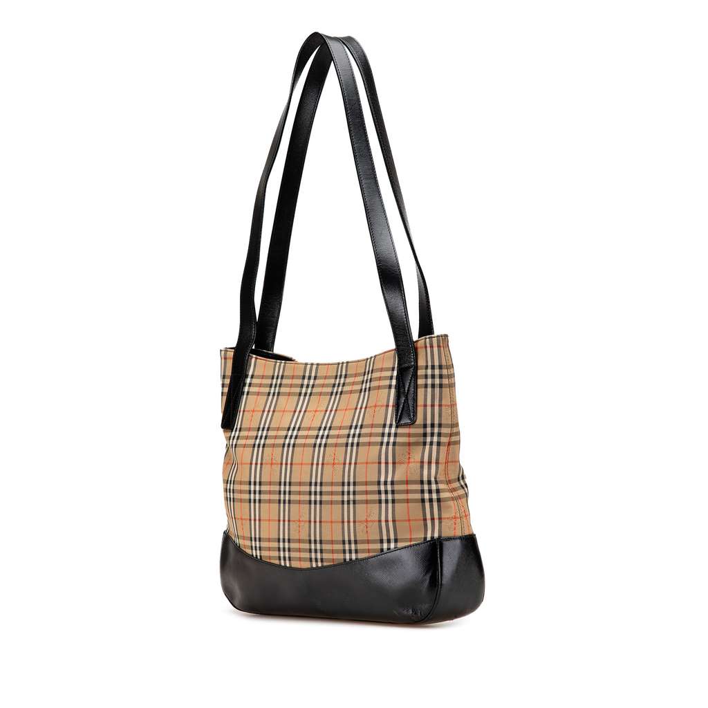 Burberry Haymarket Check Canvas Tote Beige Good condition - Back View
