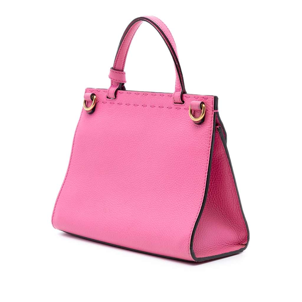 Gucci Small GG Marmont Leather Top Handle Satchel Pink Leather Good condition - Back View