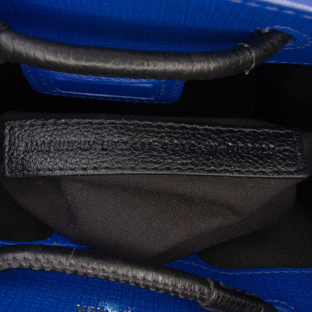 Balenciaga XXS Leather Logo Shopping Tote Blue Leather Good condition - Box View