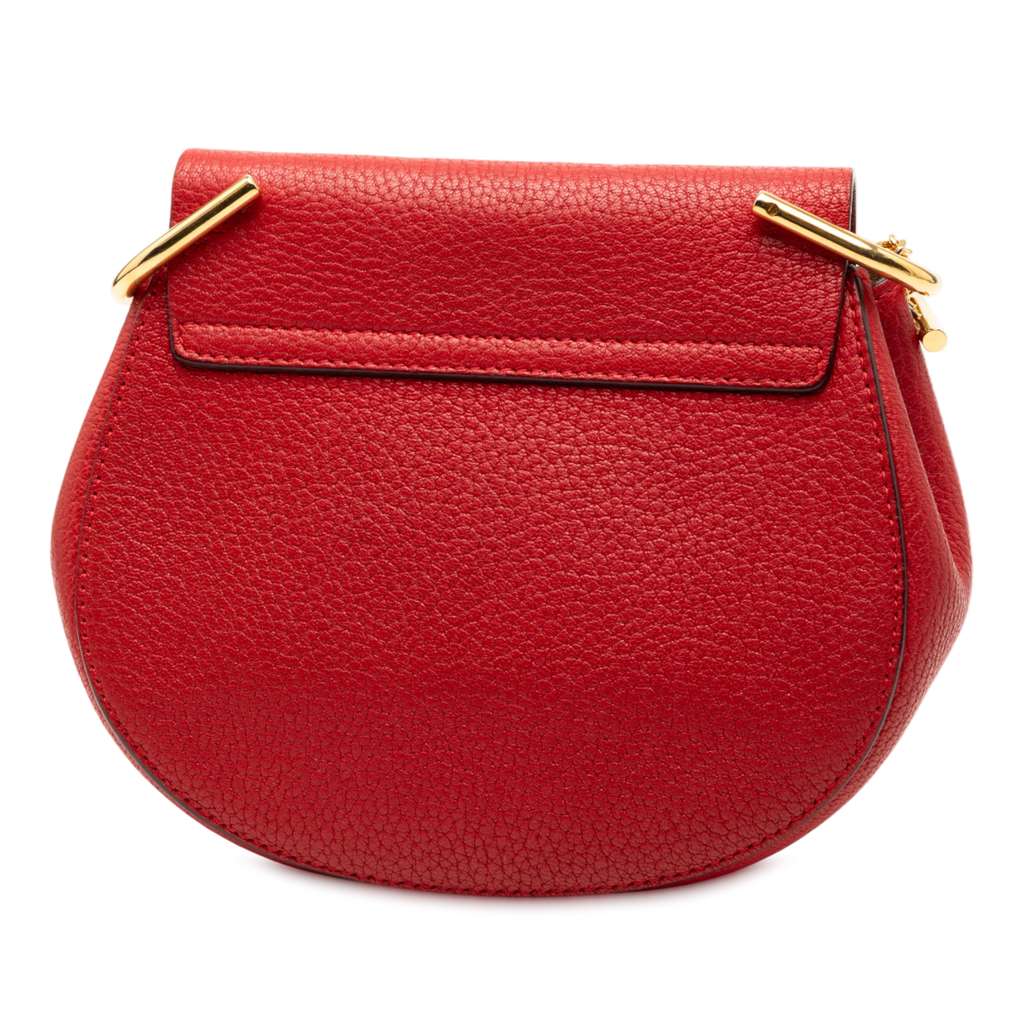 Chloé Small Leather Drew Crossbody Red Leather Good condition - Back View