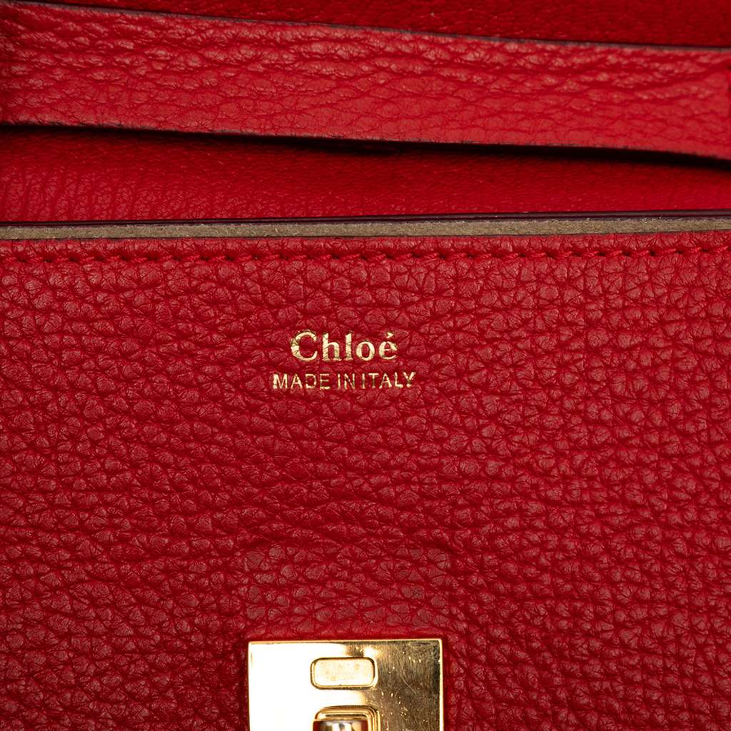 Chloé Small Leather Drew Crossbody Red Leather Good condition - Box View