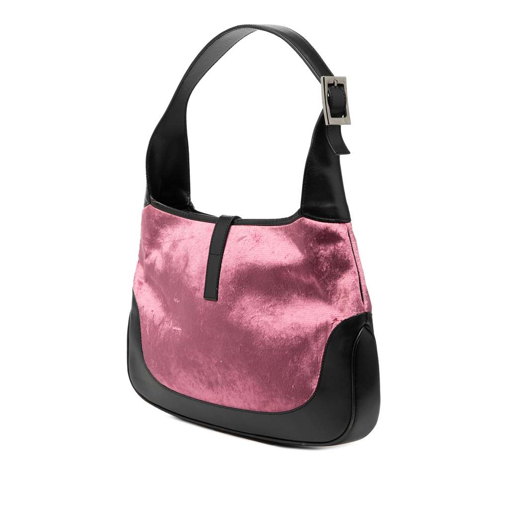 Gucci Velvet Jackie Shoulder Bag Pink Velvet Very good condition - Back View