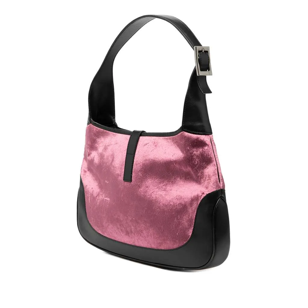 Gucci Velvet Jackie Shoulder Bag Pink Velvet Very good - Back View