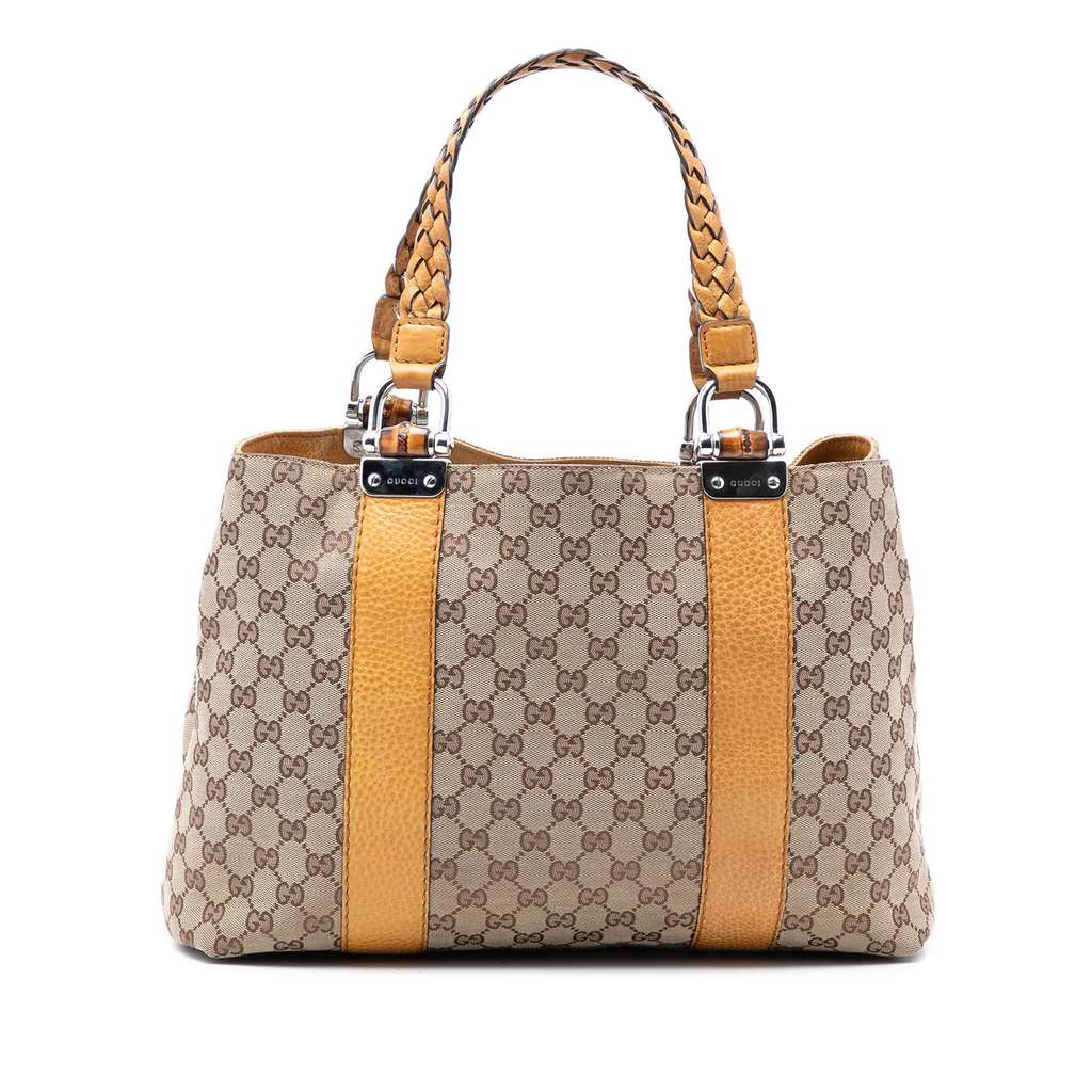 Gucci حقيبة قماش GG Libeccio من الخيزران